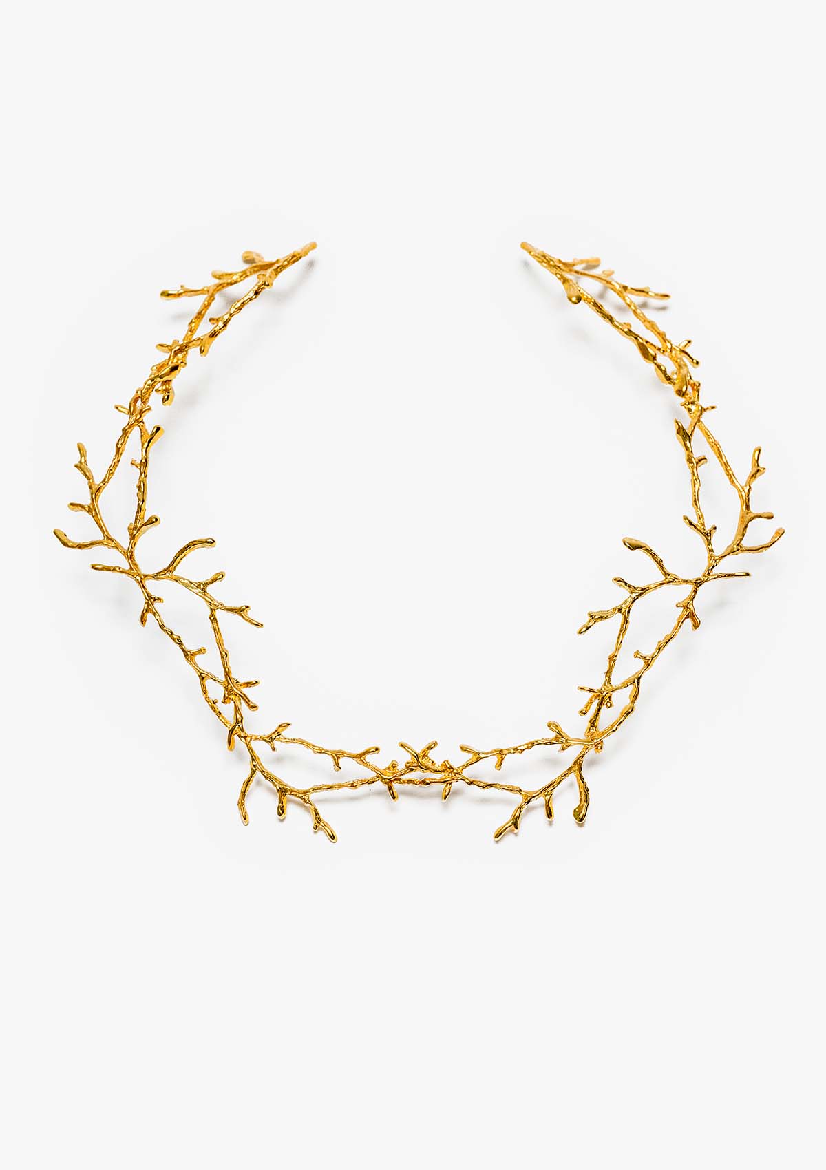 Collar grande Branques de plata con baño de oro amarillo