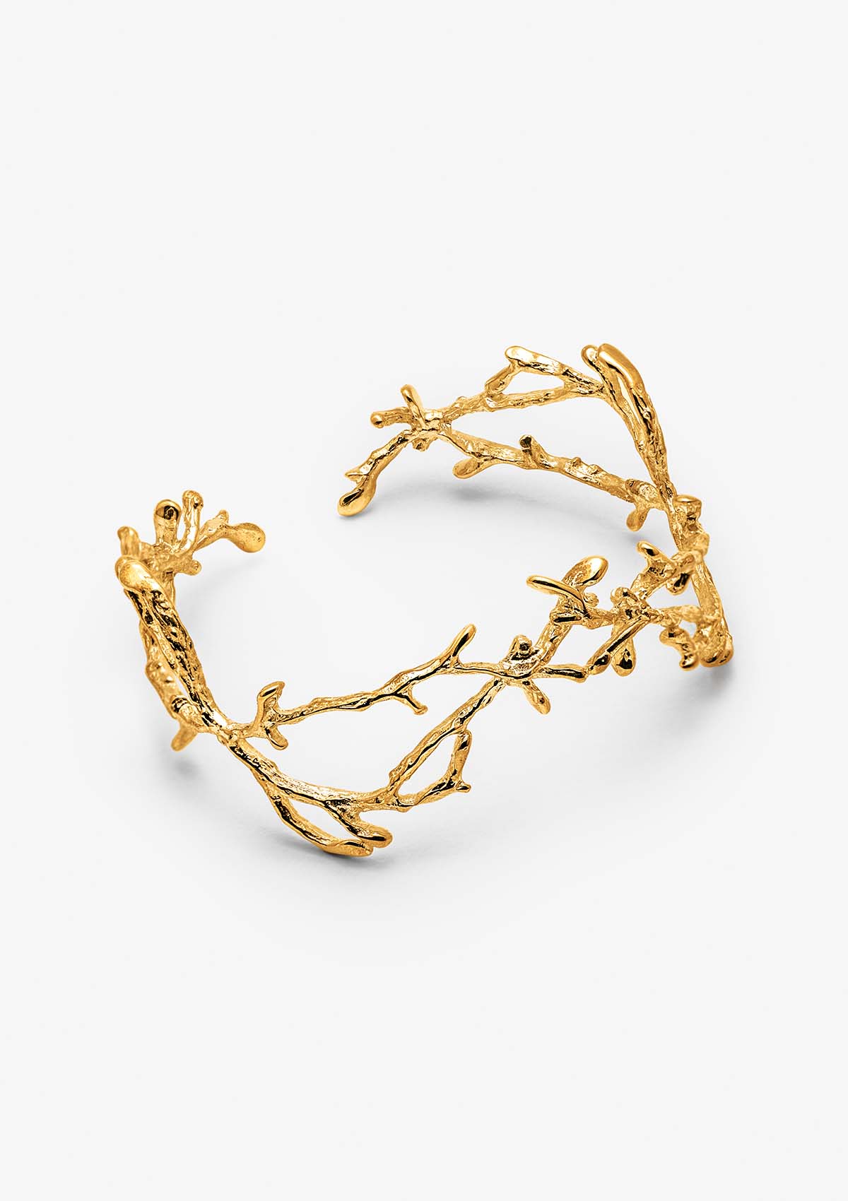 Brazalete grande Branques de plata con baño de oro amarillo