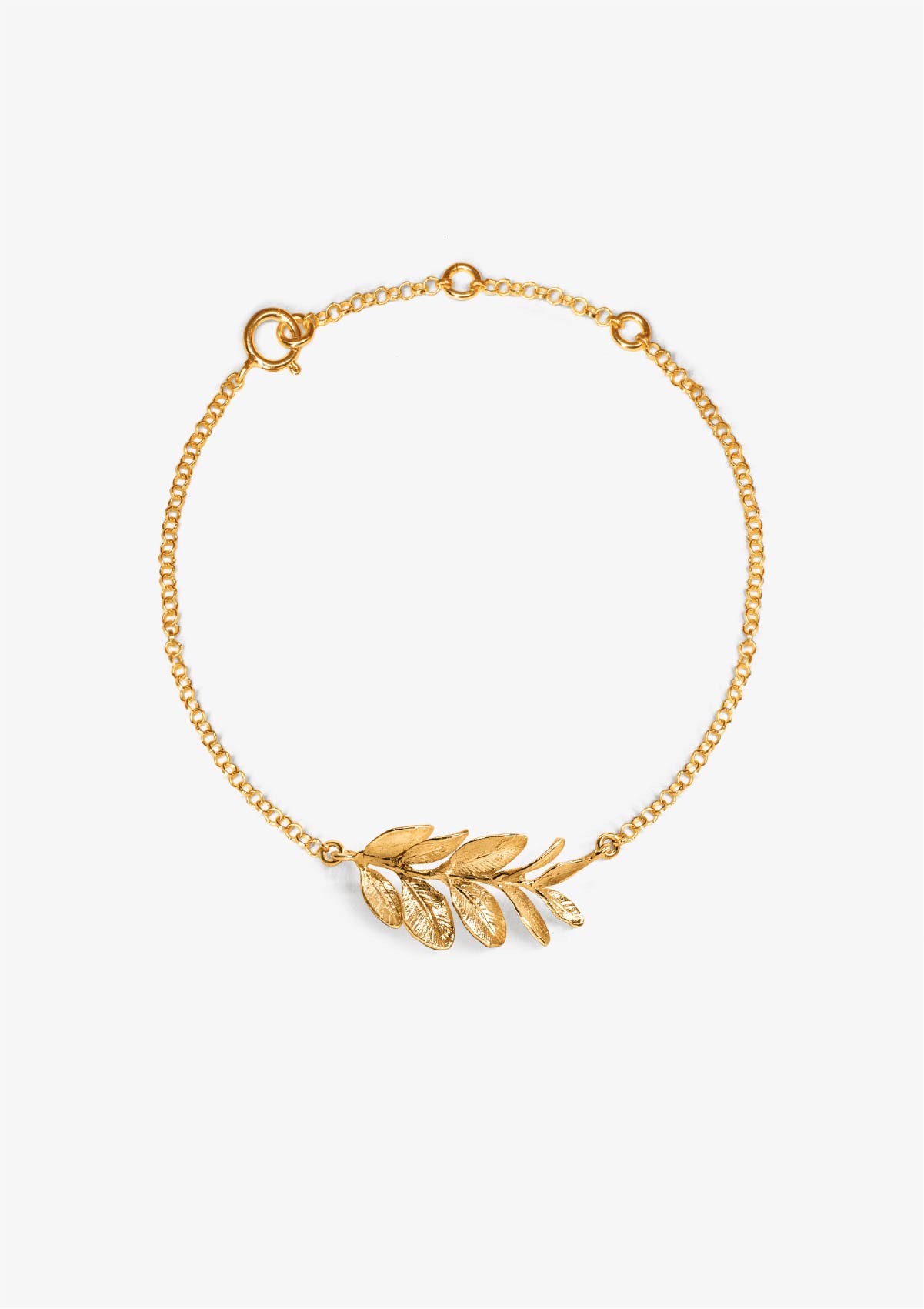 Pulsera mediana Acàcia de plata con baño de oro amarillo