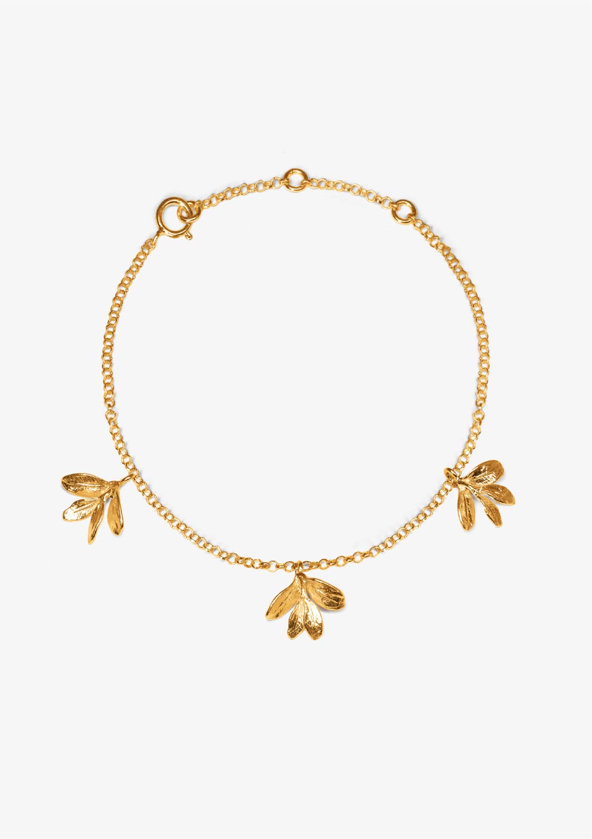 Pulsera pequeña Acàcia de plata con baño de oro amarillo